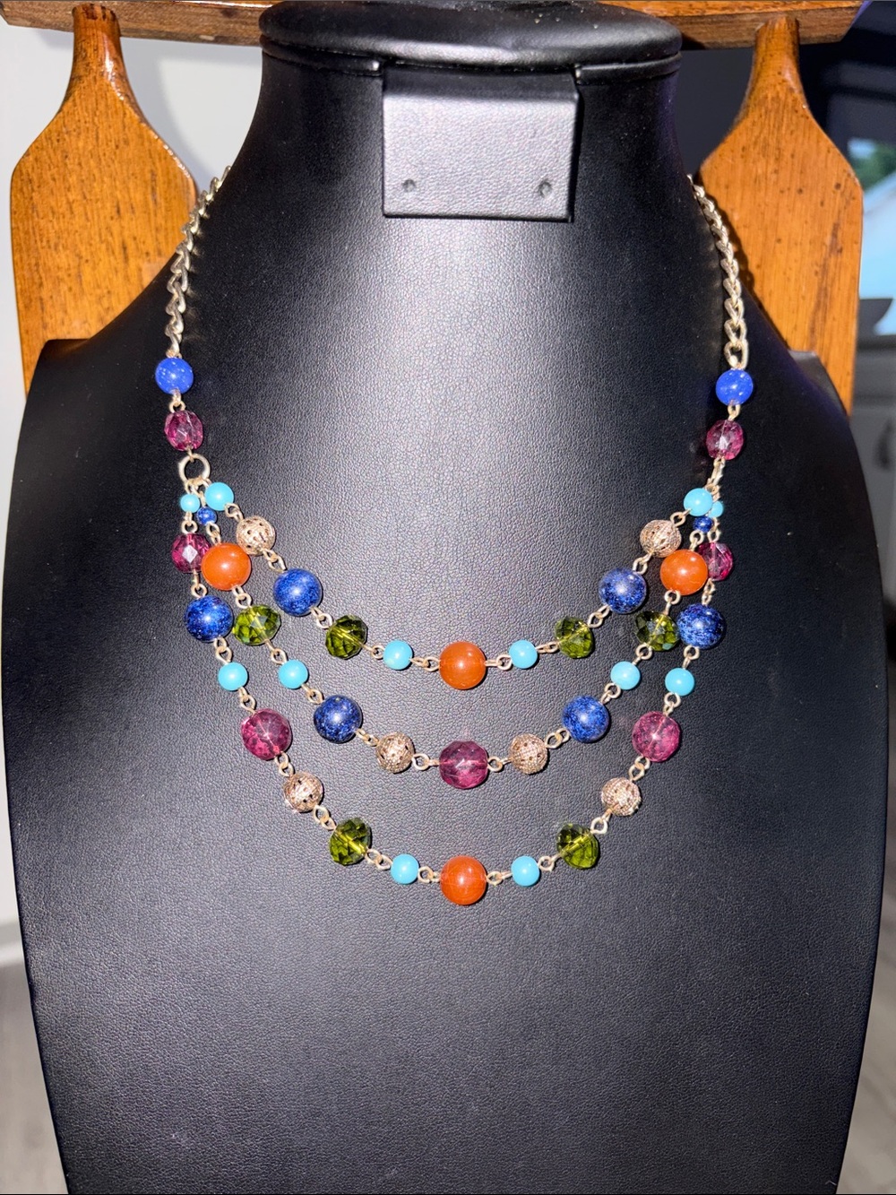 2028 (By 1928) Lux Cut Crystal Beaded 3-Strand Necklace16" + 3"Extender msrp $48